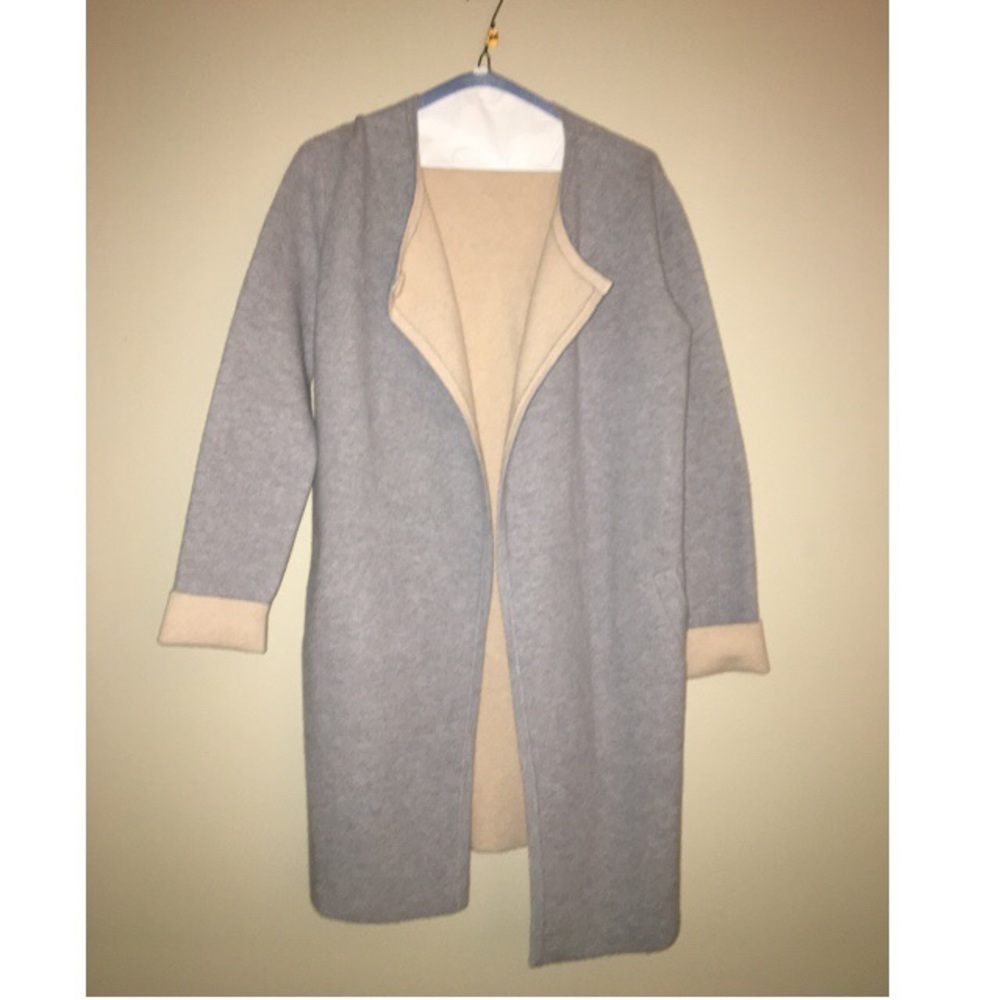 Theory brand wool &rabbit knit sweater trench coat